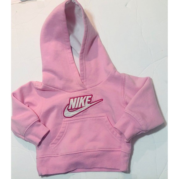 Nike Baby Girl Kids Hoodie Pullover Jacket Pink Sz 12 Months - Picture 4 of 8
